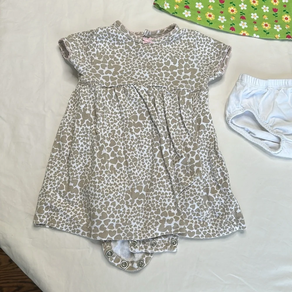 Carters size 9 months Set of Three Baby Dresses with Bloomers. GREAT CONDITION.